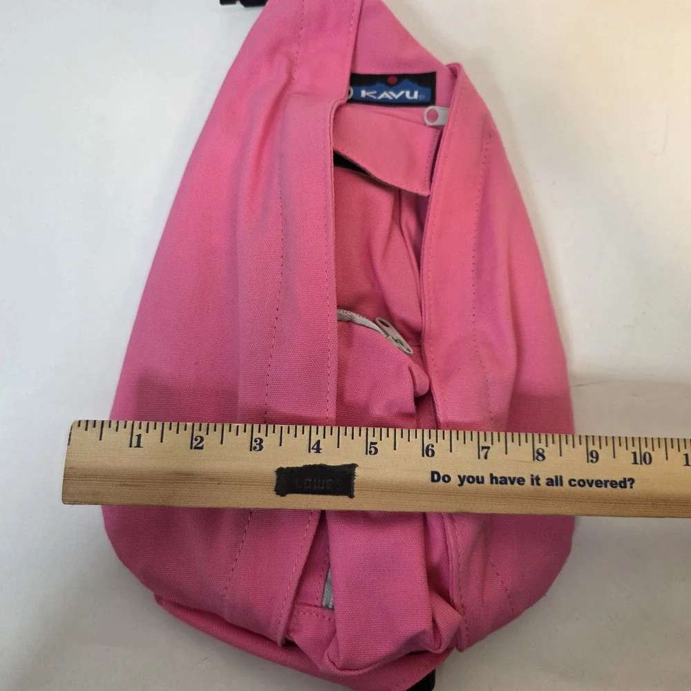 KAVU Rope Bag Pink Sling Crossbody Backpack 100% Cotton NWT